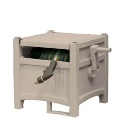 Suncast CPLPHH100D Hideaway 100' Resin Garden Hose Reel For 5/8" Hoses, Taupe