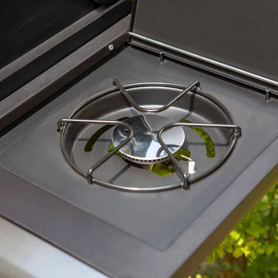 Captiva Designs E02GR001 Stainless Steel 4-Burner Propane Gas Grill With Side Burner And Side Tables - Image 8