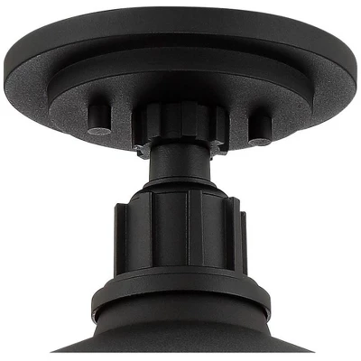 Franklin Iron Works Arnett Rustic Industrial Semi Flush Mount Outdoor Ceiling Light Black 12" Damp Rated For Post Exterior Barn Deck House Porch Yard - Image 2