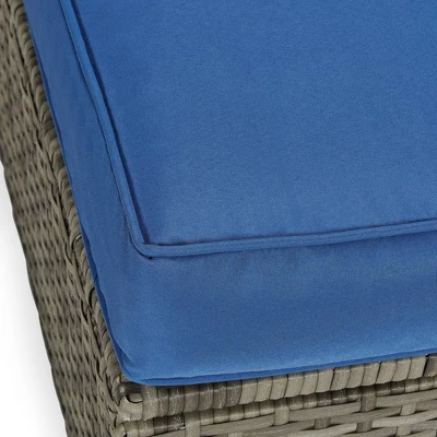 4pc Wicker Patio Sectional Seating Set - Blue - EDYO LIVING - Image 8