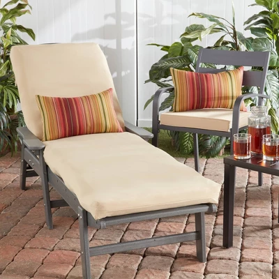 Set Of 2 Outdoor Lumbar Throw Pillows Kinnabari Stripe - Kensington Garden - Image 3