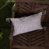 White With Black Tick Stripe 14X22 Hand Woven Filled Outdoor Pillow - Foreside Home & Garden