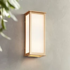 John Timberland Modern Outdoor Wall Light Fixture Warm Gold 12 3/4" Milky White Glass Shade For Exterior Barn Deck House Porch Yard Patio Outside Home