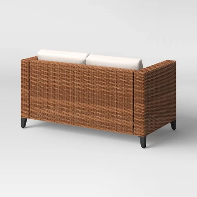 Brookfield Steel Wicker Loveseat - Light Brown - Threshold™ - Image 3