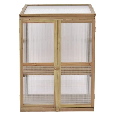 Costway Garden Portable Wooden GreenHouse Cold Frame Raised Plants Shelves Protection - Image 8
