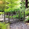 Outsunny 3.3' Metal Arch Zen Garden Bridge With Safety Siderails, Decorative Footbridge, Delicate Scrollwork & Corner Spheres For Stream, Black
