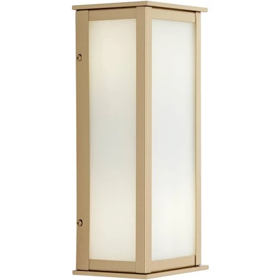 John Timberland Modern Outdoor Wall Light Fixture Warm Gold 12 3/4" Milky White Glass Shade For Exterior Barn Deck House Porch Yard Patio Outside Home - Image 7