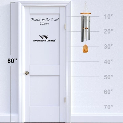 Woodstock Wind Chimes Signature Collection, Blowin' In The Wind Chime, 34'' Silver Wind Chime BWC - Image 3