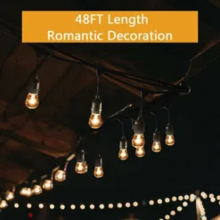 Costway 48FT LED Outdoor Waterproof Commercial Grade Patio Globe String Lights Bulbs