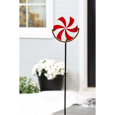 Home & Garden Candy Cane Garden Stake - One Yard Stake 33.0 Inches - Yard Decor Christmas - - Glass - Multicolored - Image 2