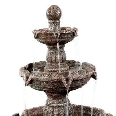 Sunnydaze Decor Sunnydaze 49"H Electric Fiberglass And Resin 4-Tier Mediterranean Outdoor Water Fountain - Image 2