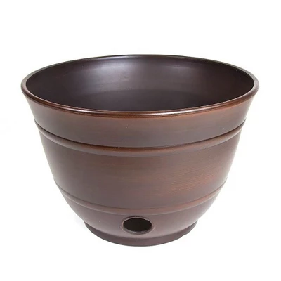 Liberty Garden Banded High Density Resin Hose Holder Pot With Drainage (2 Pack)