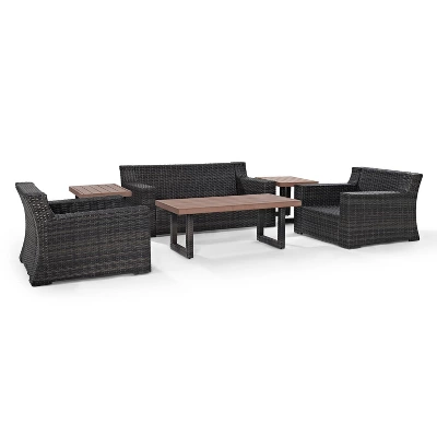Beaufort 6pc Outdoor Wicker Conversation Set - Mist - Crosley - Image 6