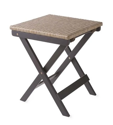 Plow & Hearth - Claytor Folding Eucalyptus Outdoor Side Table - Image 4