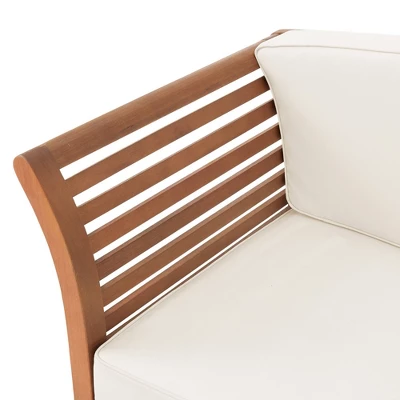 Stamford 2pc Eucalyptus Wood Outdoor Bench With Coffee Table - Natural - Alaterre Furniture - Image 6