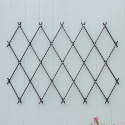 Achla Designs 43" Traditional Wall Mounted Lattice Iron Garden Trellis Graphite Powder Coat Finish