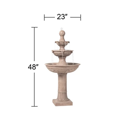 John Timberland Stafford Rustic 3 Tier Cascading Bubbler Outdoor Floor Water Fountain 48" For Yard Garden Patio Home Deck Porch House Exterior Balcony - Image 8
