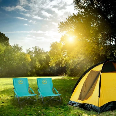 Maui And Sons Comfort Sling Back Bag Beach Camping Picnic Chair Teal - Image 5