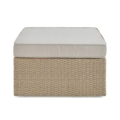 All-Weather Wicker Canaan Outdoor Ottoman Brown - Alaterre Furniture