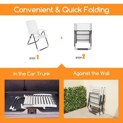 Costway Patio PP Folding Chair Adjustable Reclining 7-Level All-Weather Portable Outdoor - Image 6