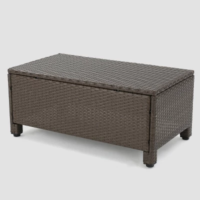 Puerta 5pc Wicker Sofa Chat Set - Brown/Ceramic Gray - Christopher Knight Home - Image 4