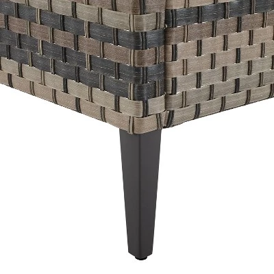 Prescott Outdoor Wicker Loveseat - Blue/Brown- Crosley - Image 9