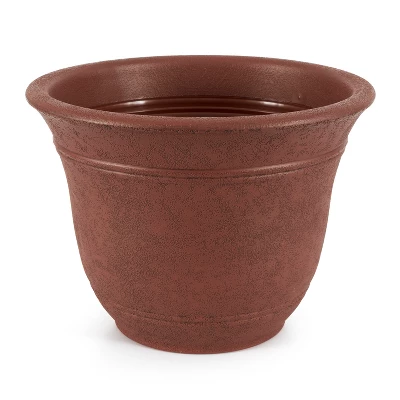 The HC Companies 13 Inch Sierra Round Nordic Traditional Durable Plastic Indoor Outdoor Home Planter Pot For Garden Plants And Flowers - Image 6