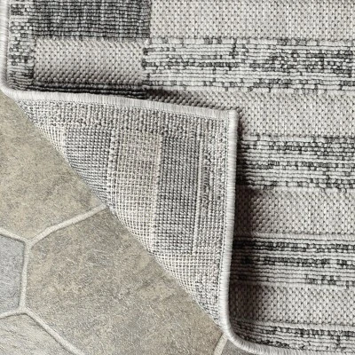 Contemporary Geometric Stripe Indoor Outdoor Area Rug By Blue Nile Mills - Image 3