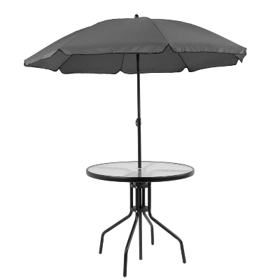 Flash Furniture Nantucket 6 Piece Patio Garden Set With Table, Umbrella And 4 Folding Chairs - Image 13