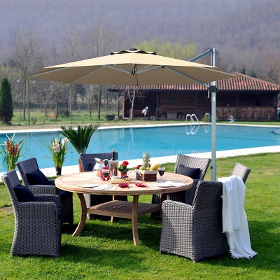 Costway 11' Patio Cantilever Offset Umbrella 360 Degrees Rotation Aluminum Tilt - Image 10