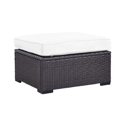 Biscayne Outdoor Wicker Ottoman - White - Crosley - Image 3