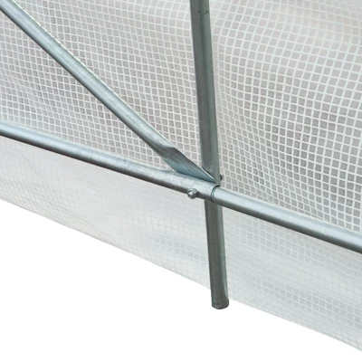 Outsunny 15' X 7' X 7' Walk-In Tunnel Greenhouse, Large Garden Hot House Kit With 6 Roll-up Windows & Roll Up Door, Steel Frame, White - Image 5