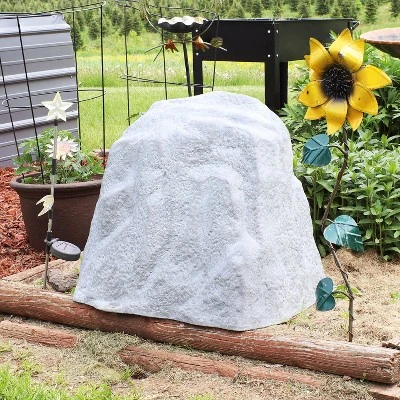 Sunnydaze Decor Sunnydaze Outdoor Lightweight Polyresin Landscape Rock Septic Cover With Stakes - 21.5" - Image 6