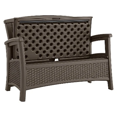 Suncast ELEMENTS Resin Patio Storage Loveseat - Java