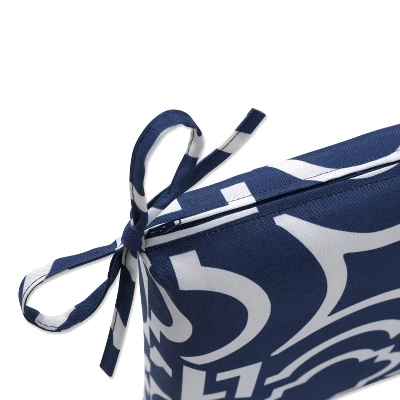 Outdoor 2pc Carmody Squared Corners Seat Cushions Navy - Pillow Perfect - Image 2