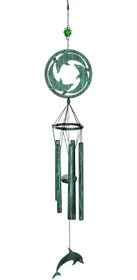 Dawhud Direct 39" H Triadic Dolphins Wind Chimes - Garden Decor - Image 3