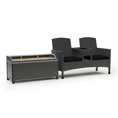 2pc Maksville Aluminum Patio Loveseat & Storage Bench - MiBasics - Image 6