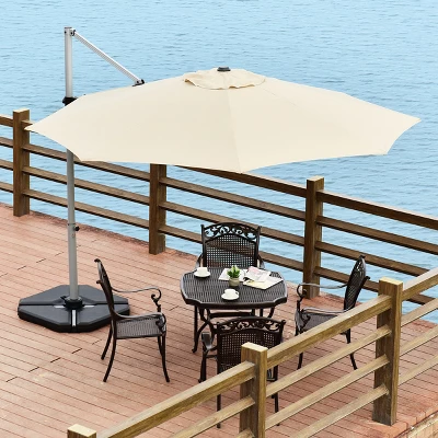Costway 11' Patio Cantilever Offset Umbrella 360 Degrees Rotation Aluminum Tilt - Image 3