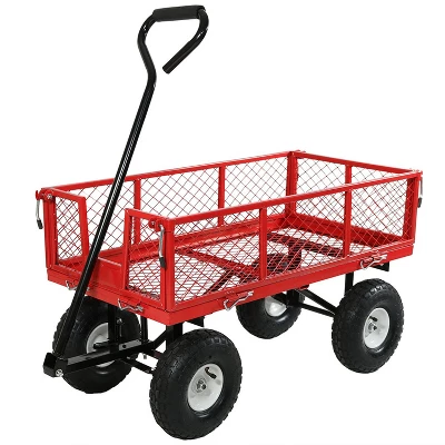 Sunnydaze Decor Sunnydaze Outdoor Lawn And Garden Heavy-Duty Durable Steel Mesh Utility Wagon Cart With Removable Sides - Image 10