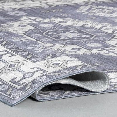 NuLOOM Frida Persian Medallion Machine Washable Indoor/Outdoor Patio Area Rug - Image 3