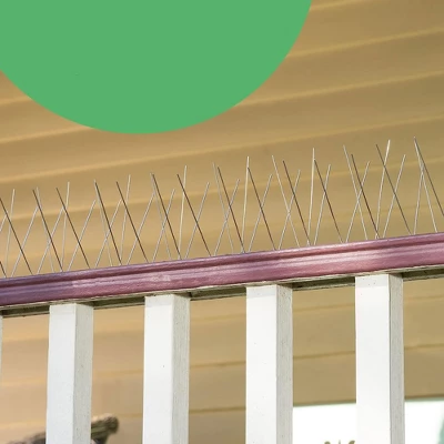 BIRD BLINDER Steel Bird Spikes For Pigeons And Other Small Birds, Silver Set Of 10