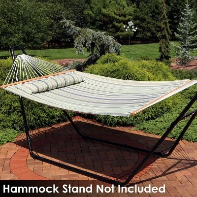 Sunnydaze Decor Sunnydaze 2-Person Quilted Printed Fabric Spreader Bar Hammock/Pillow With S Hooks And Hanging Chains - 450 Lb Weight Capacity - Image 5