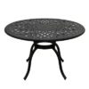 5pc Patio Dining Set With 48" Modern Ornate Outdoor Mesh Aluminum Round Table & Modern Chairs - Black - Oakland Living