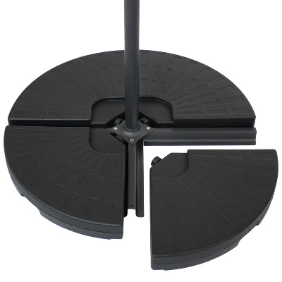 Sunnydaze Decor Sunnydaze Outdoor Heavy-Duty Fillable Cantilever Offset Patio Umbrella Base Weight Plates - Black - 4pc - Image 4