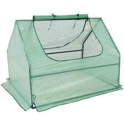 Sunnydaze Decor Sunnydaze Mini Greenhouse With 2 Zippered Side Doors - Green - Image 9