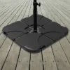 Nature Spring 4-Piece Crossbar Base For Offset Patio Umbrella - Black