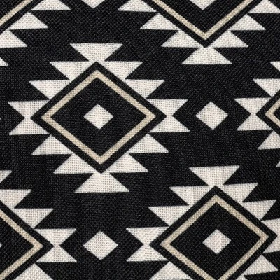 18X18 Inch Hand Woven Southwest Geo Outdoor Pillow Black Polyester With Polyester Fill By Foreside Home & Garden - Image 2
