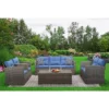 5pc Wicker Outdoor Conversation Set Blue/Brown - EDYO LIVING