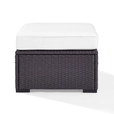 Biscayne Outdoor Wicker Ottoman - White - Crosley - Image 7