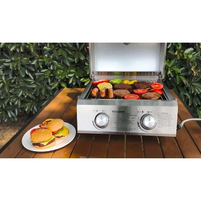 2-Burner Portable Tabletop Stainless Steel Propane Gas Grill Model 13742 - Monument Grills - Image 8
